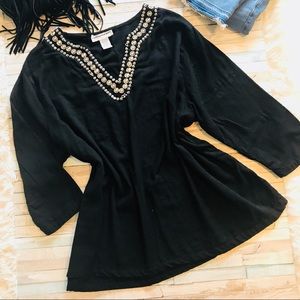 Cathy Daniels Black Embellished Tunic
